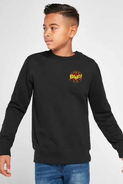 Big Bang Theory Bang Logo Siyah Çocuk 2ip Sweatshirt