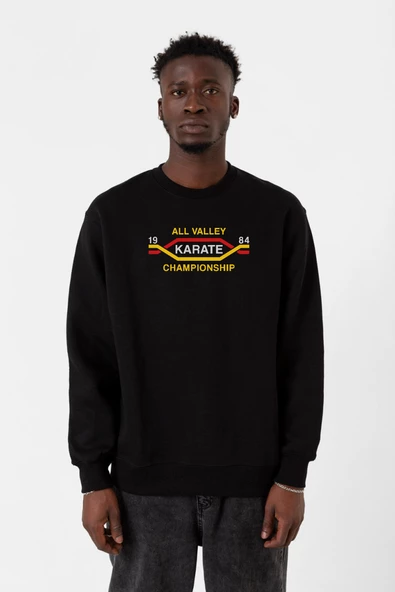 Cobra Kai All Valley Karate Championship 1984 Siyah Erkek 2ip Sweatshirt