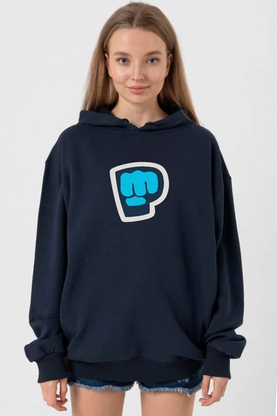 PiewDiePie Active Lacivert Kadın 3ip Kapşonlu ürün görseli