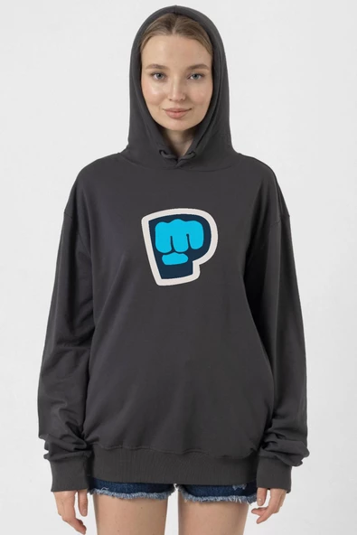 PiewDiePie Active Füme Kadın 2ip Kapşonlu ürün görseli