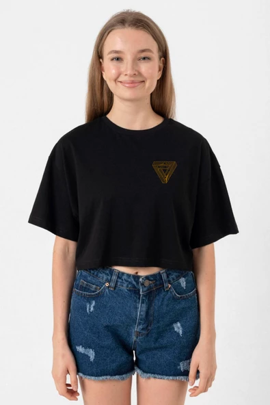 Dark Tannhaus Logo Siyah Kadın Crop Tshirt ürün görseli 1