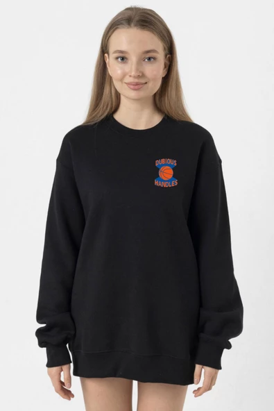 Dubious Handles Logo Siyah Kadın 2ip Sweatshirt
