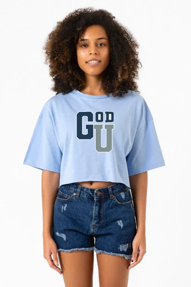 Gen V Godolkin University Abbreviation Bebe Mavi Kadın Crop Tshirt ürün görseli 1