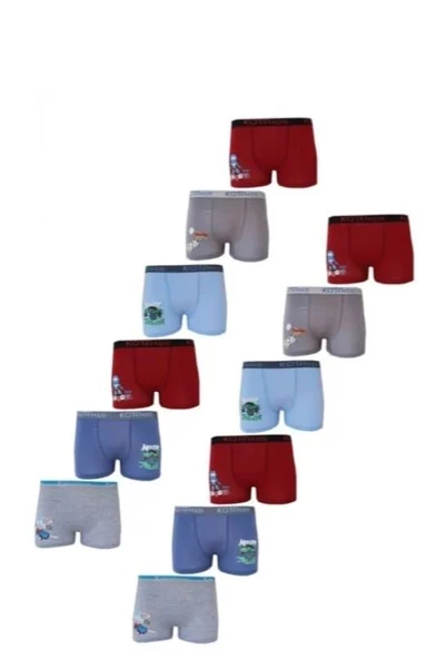 KOTA 1005 ERKEK ÇOCUK RENKLİ BASKILI BOXER 6 ADET - 3