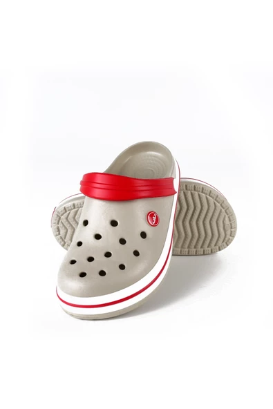 Akınal Bella Lugmo Kadın Terlik Sabo Hastane Terliği Bej-Kırmızı ürün görseli