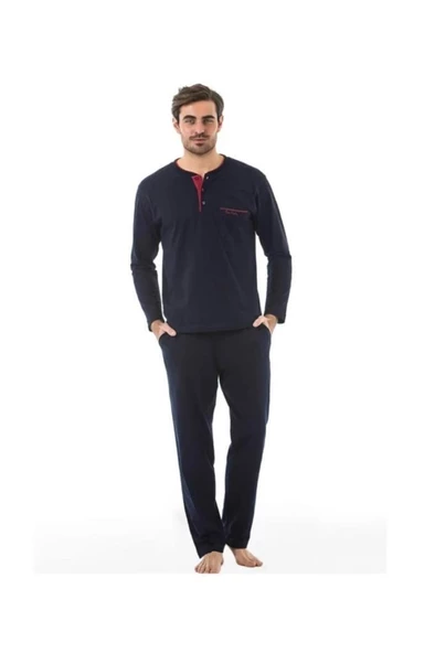 Pierre Cardin 5560 Lacivert Damatlık Ropteşambr 5 Li Pijama Set - 4