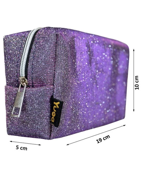 Yuga Makyaj Çantası Simli Hologramlı Mor - 4
