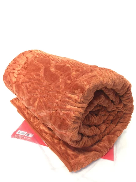 Padişah Desenli Turuncu Çift Kişilik Battaniye Nishev-P000072 - 3