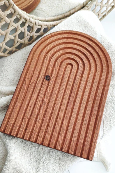Nishev Gökkuşağı Sunum Tahtası Büyük Koyu Kahve 30x18 cm - 2