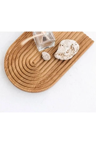 Nishev Gökkuşağı Sunum Tahtası Büyük Açık Kahve 30x18 cm - 4