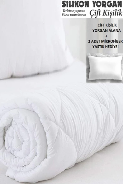 Nishev Antialerjik Silikon Çift Kişilik Yorgan (2 Adet MicroFiber Yastık Hediyeli)