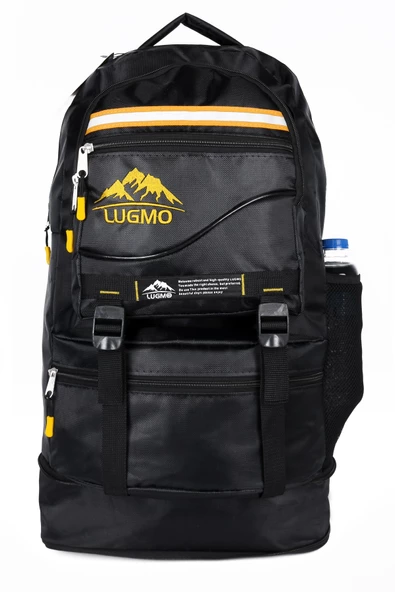 Lugmo Dağcı Sırt Çantası Deprem Çantası Körüklü Reflektörlü 65 Litre Siyah - Resim 4