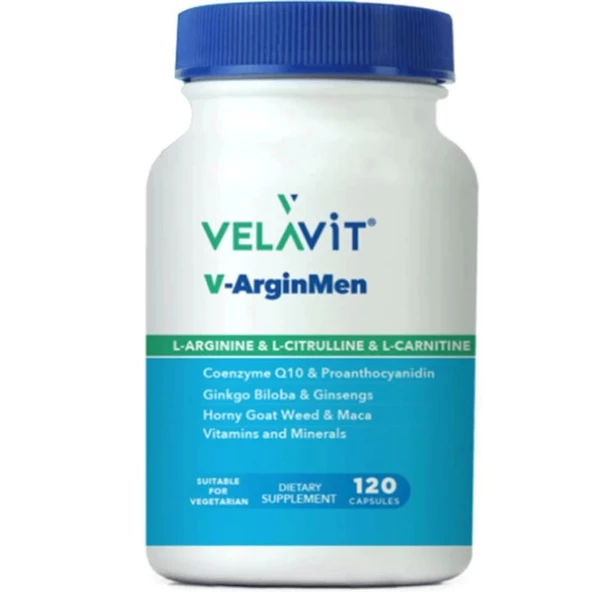 Velavit V-ArginMen Takviye Edici Gıda 120 Kapsül
