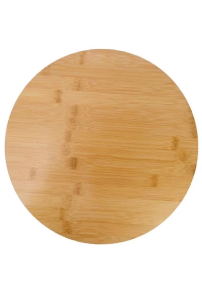 Digithome Bambu 360° Döner Standlı Servis ve Sunum Tepsisi 35 Cm Kahverengi – A/7 C1-1-289 - 4