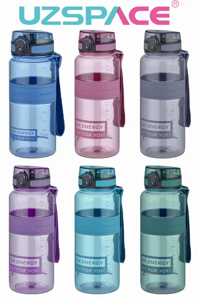 Uzspace Tritan Su Matarası 1000ml 1 Litre Büyük Boy Yenilenen Renkler