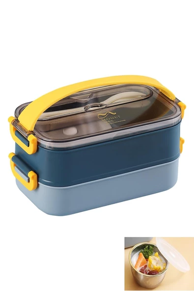 Vagonlife Bento Lunch Box Ofis-Okul İçin Yeni Nesil Sefer Tası -Çorba Kaseli Model-Paslanmaz Çelik 465 - 2