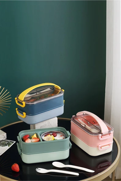 Vagonlife Bento Lunch Box Ofis-Okul İçin Yeni Nesil Sefer Tası -Çorba Kaseli Model-Paslanmaz Çelik 465 - 7