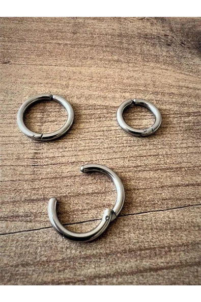 Sıkıştırmalı Deliksiz Fake 316l Paslanmaz Cerrahi Çelik Unisex Küpe Kıkırdak Küpe Ear Cuff (1 ADET) 10 mm Ebat - 7