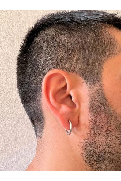 Sıkıştırmalı Deliksiz Fake 316l Paslanmaz Cerrahi Çelik Unisex Küpe Kıkırdak Küpe Ear Cuff (1 ADET) 14 mm - 4