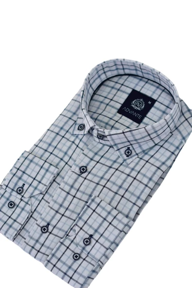 Erkek Klasik Uzun Kol Ekose Gömlek  BGL-ST03505 - Resim 5