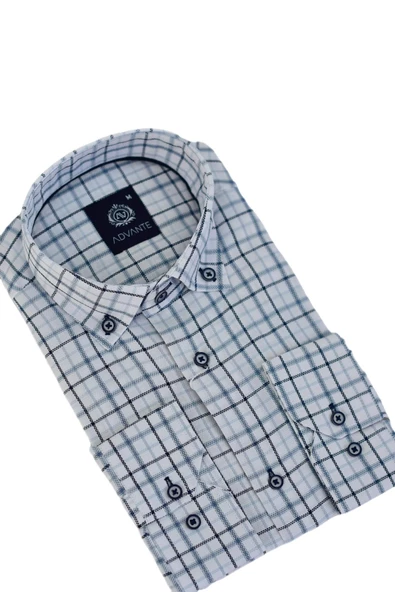 Erkek Klasik Uzun Kol Ekose Gömlek  BGL-ST03505 - Resim 7