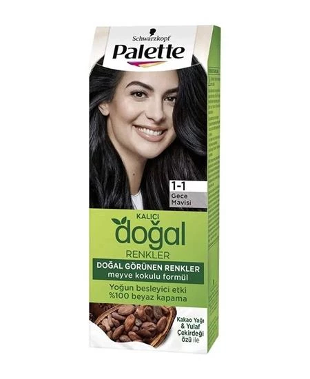 Palette Doğal Renkler Saç Boyası 1-1 Gece Mavisi - 1