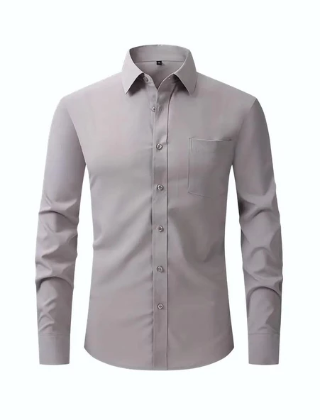 Erkek Klasik Uzun Kol Gömlek Micro BGL-ST03497 - 4