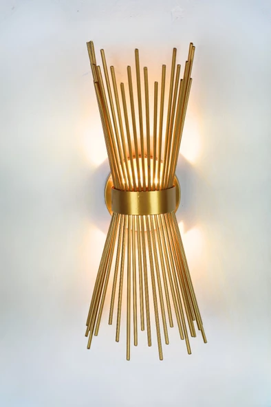 ST00 Dekoratif Kirpi Duvar Aplik Gold E27 Duy - 2