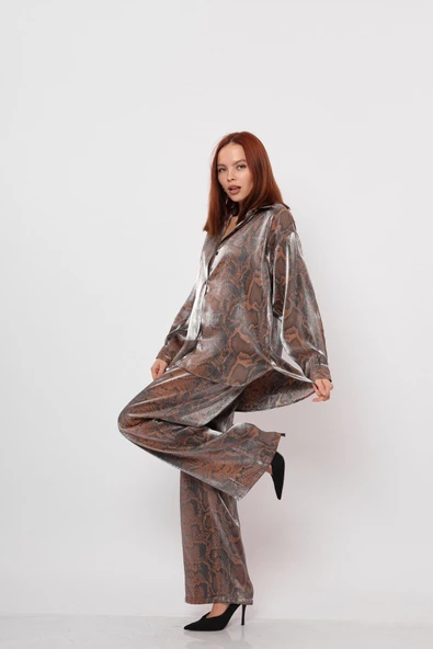 KAHVE GÜMÜŞ GÖMLEK - Resim 3