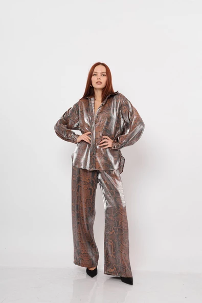 KAHVE GÜMÜŞ GÖMLEK - Resim 4