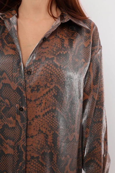 KAHVE GÜMÜŞ GÖMLEK - Resim 2