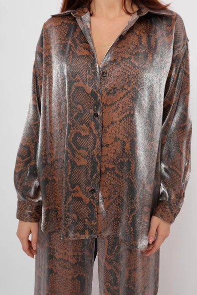 KAHVE GÜMÜŞ GÖMLEK - Resim 5