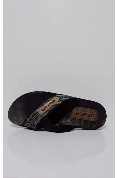 Gezer Erkek Halatlı Siyah Terlik Sokak Yazlık Siyah - Resim 2