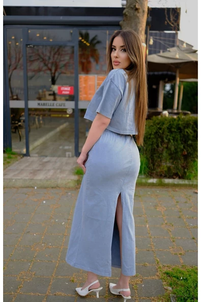 YIRTMAÇ DETAYLI CROP ETEK TAKIM - 3