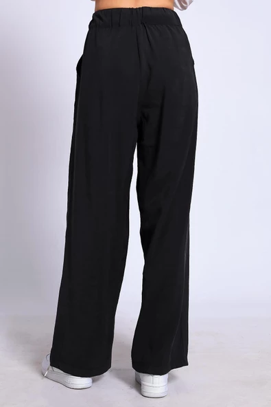 LASTİKLİ SİYAH PANTOLON - 2