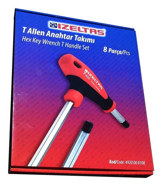 İZELTAŞ T TİPİ ALLEN ANAHTAR TAKIMI 8 PARÇA