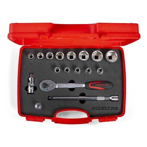 İZELTAŞ 1113 1/2" ALTI KÖŞE LOKMA TAKIMI 17 PARÇA