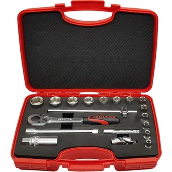 İZELTAŞ 3/8" ALTI KÖŞE LOKMA TAKIMI 19 PARÇA