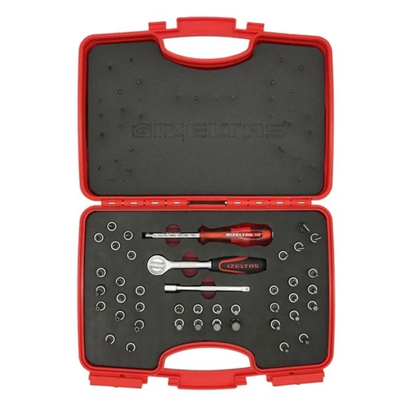 İZELTAŞ 1/4" BİTS UÇLU LOKMA TAKIMI 42 PARÇA
