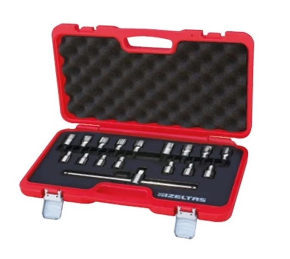 İZELTAŞ 1/2" LOKMALI ALLEN UÇ VE STAR (TORX) UÇ TAKIMI 17 PARÇA
