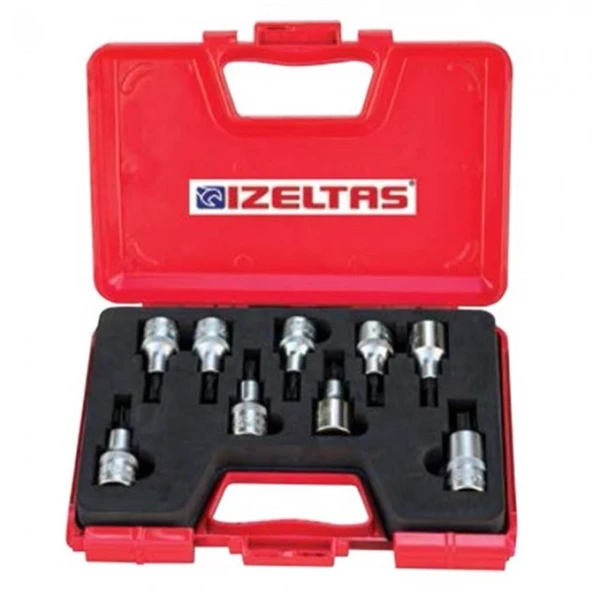 İZELTAŞ 1/2" LOKMALI TORX UÇ TAKIMI 60mm 9 PARÇA