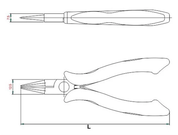 İZELTAŞ 125mm ELEKTRONİKÇİ YUVARLAK UÇLU KARGABURUN - 2