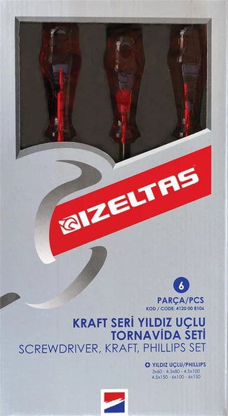 İZELTAŞ KRAFT SERİ YILDIZ UÇLU TORNAVİDA SETİ 6 PARÇA ürün görseli