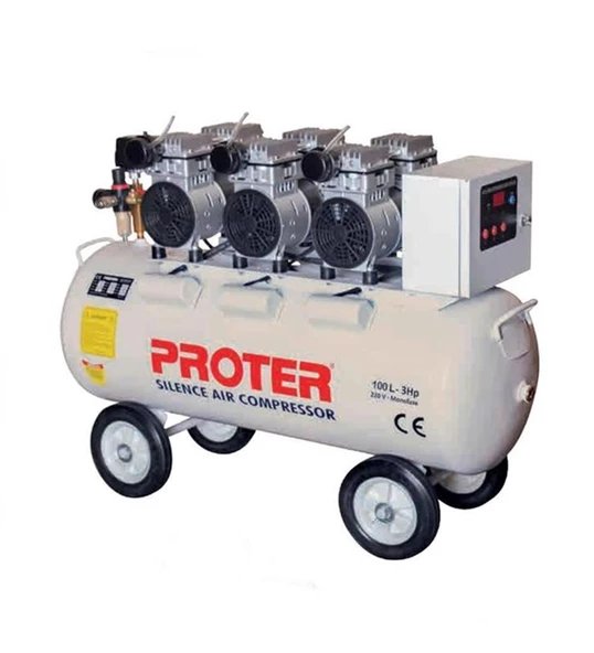 PROTER 100 LT 3 HP SESSİZ YAĞSIZ HAVA KOMPRESÖRÜ