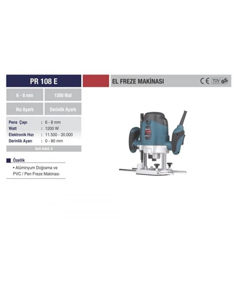 PROTER PR 108 E EL FREZE MAKİNASI 1200 W - 2