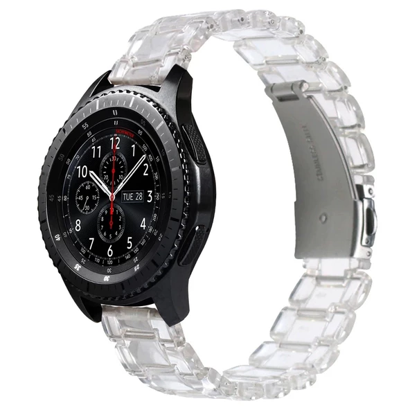 Samsung Galaxy Watch 3 41mm Kordon 20mm Şeffaf Baklalı Kordon