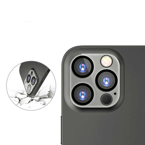 Apple iPhone 13 Pro Kamera Lens Koruyucu Çerçeveli Koruyucu CL-05 - 8
