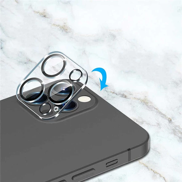 Apple iPhone 13 Pro Kamera Lens Koruyucu Çerçeveli Koruyucu CL-05 - 10