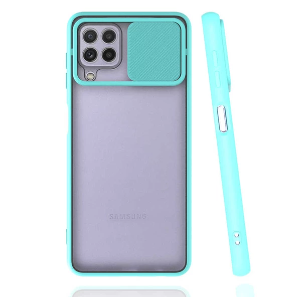 Samsung Galaxy M22 Kılıf Kamera Kapatmalı Lensi Case