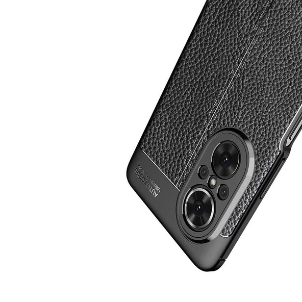 Huawei Nova 9 SE Kılıf Deri Tarzı Niss Silikon Case Kapak - 3